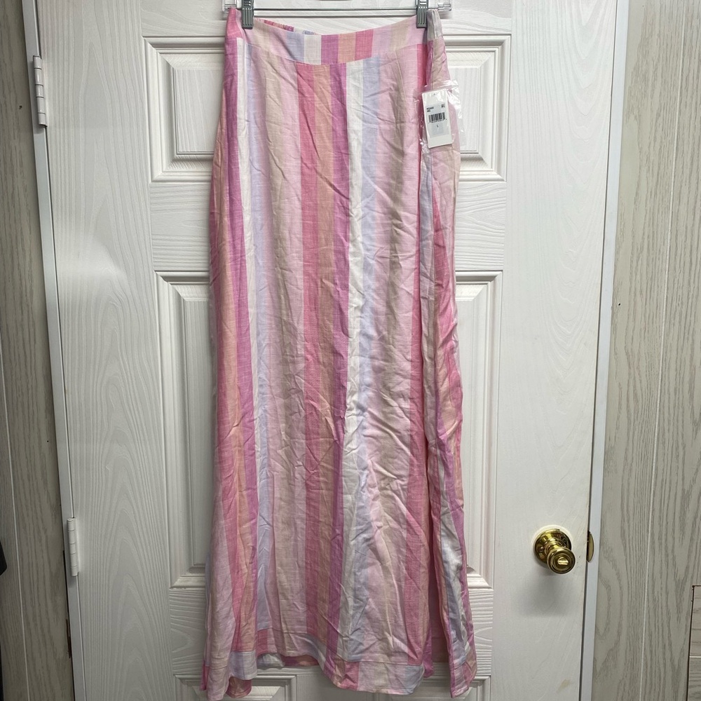 Splendid Pastel Stripe Maxi Skirt in Pink and Light Blue